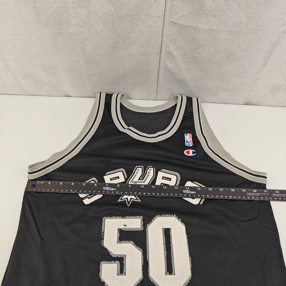 Vintage David Robinson Jersey Men L 44 Black Champion San Antonio Spurs Made USA - Picture 7 of 10